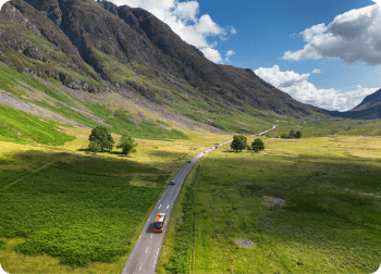 Arial photo of a Your Tour Scotland trip